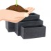 Decmode Set of 3 Modern Fiber Clay Rectangular Black Planters, White   566922176